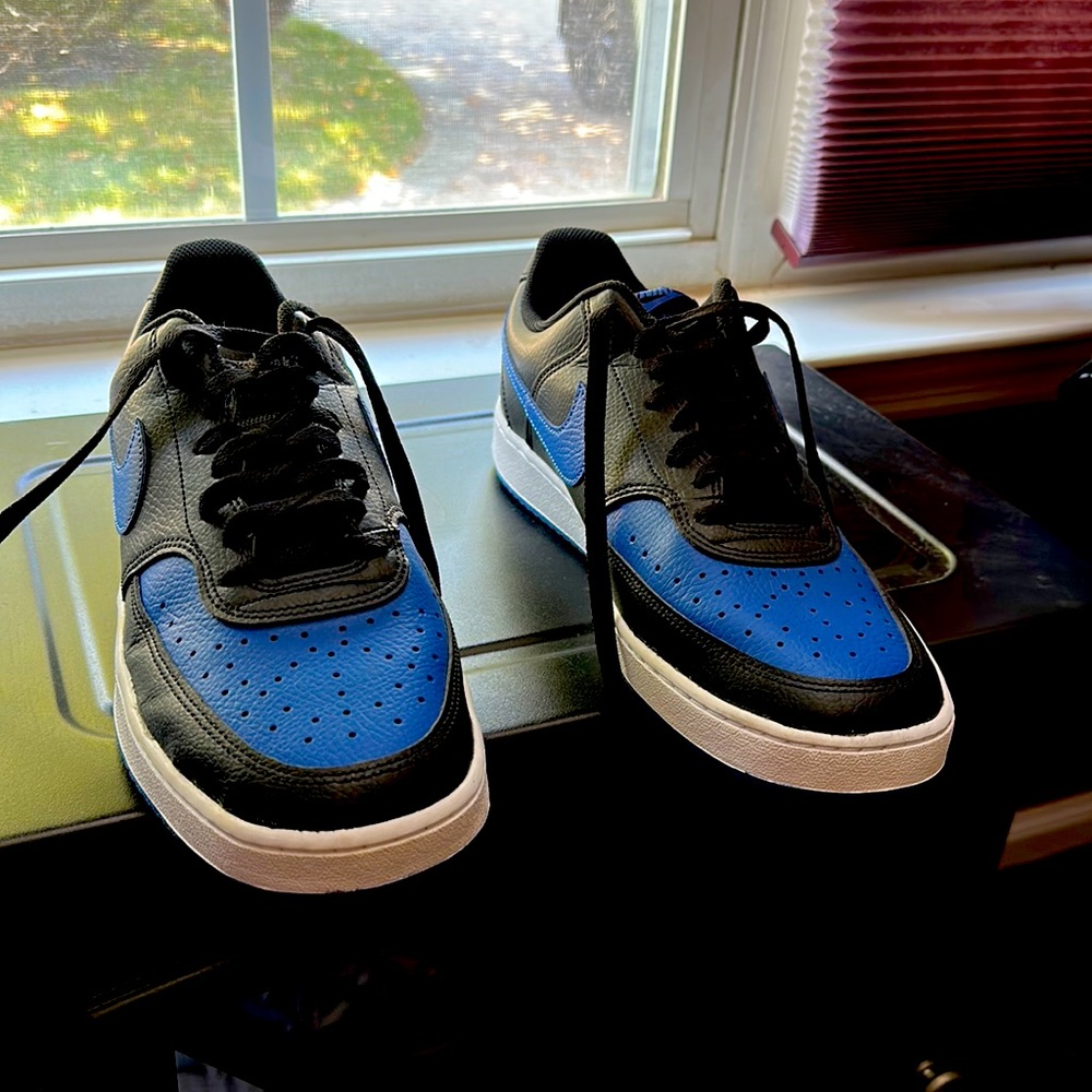 Black and Blue low top Nike Sneakers